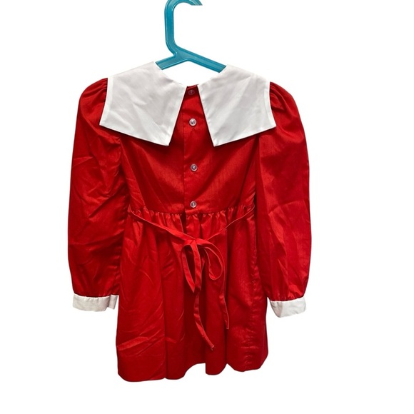 Polly Flinders girls smocked school dress red toddler size 5 - Picture 2 of 8